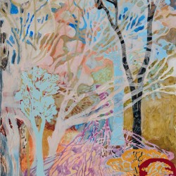 Hot Day At Barkers Creek, 1000 X 700 Mm, Acrylic And Collage On Paper, 2010