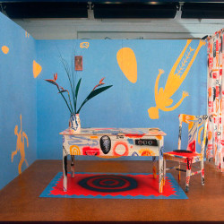 Painted Room By Judy Holding, Dimensions Variable, Painted Furniture, Silkscreen Fabric, Painted Walls, 1980