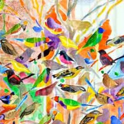 Black Cocky, 240 X 920 Mm, Watercolour/collage On Paper, 2014