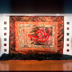 Site Country By Judy Holding, 2000 X 5000 Mm (variable), Painted Newspaper, Woven Plastic, Painted Canvas Boards, 1980