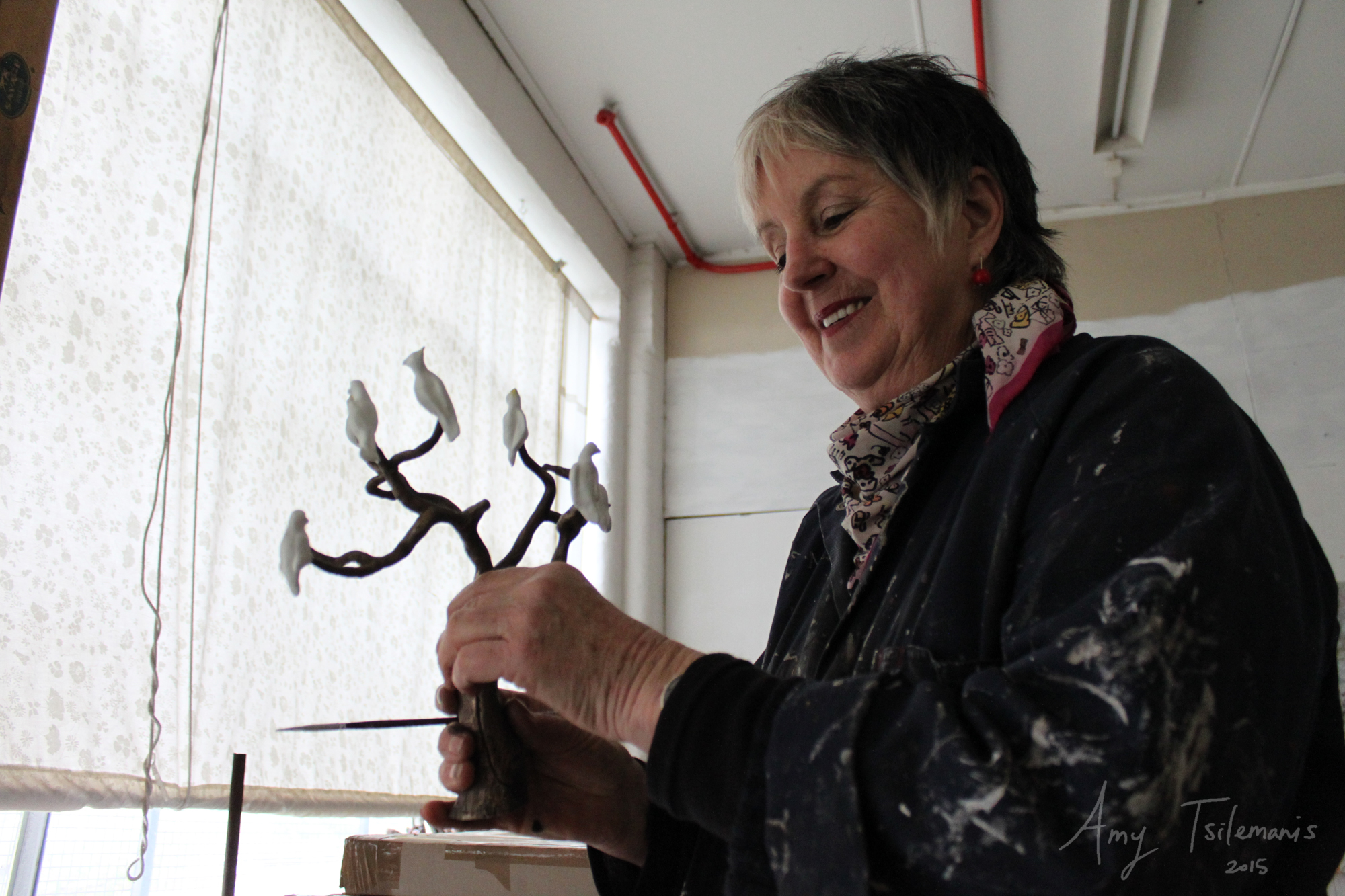 Judy Holding in her studio